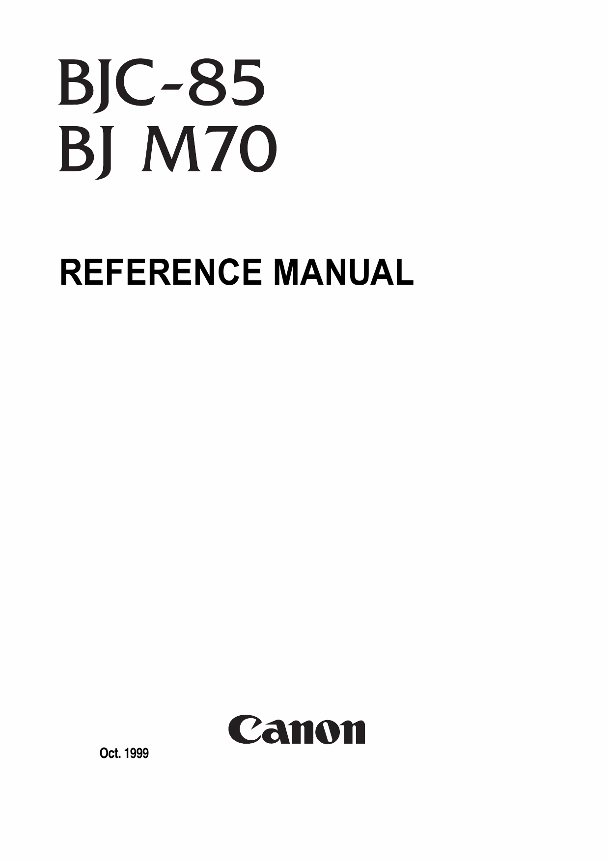 Canon BubbleJet BJC-85 Service Manual-1